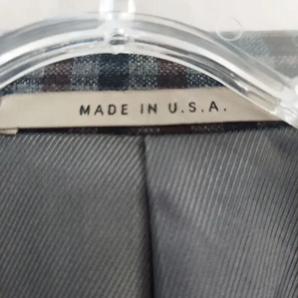 Burberry Gray, Brown, Black Plaid Blazer Jacket Cashmere Blend Sz 40 REG - Picture 6 of 16